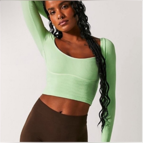Free People Tops - NWOT Free People Meg Seamless Ribbed Long Sleeve Crop